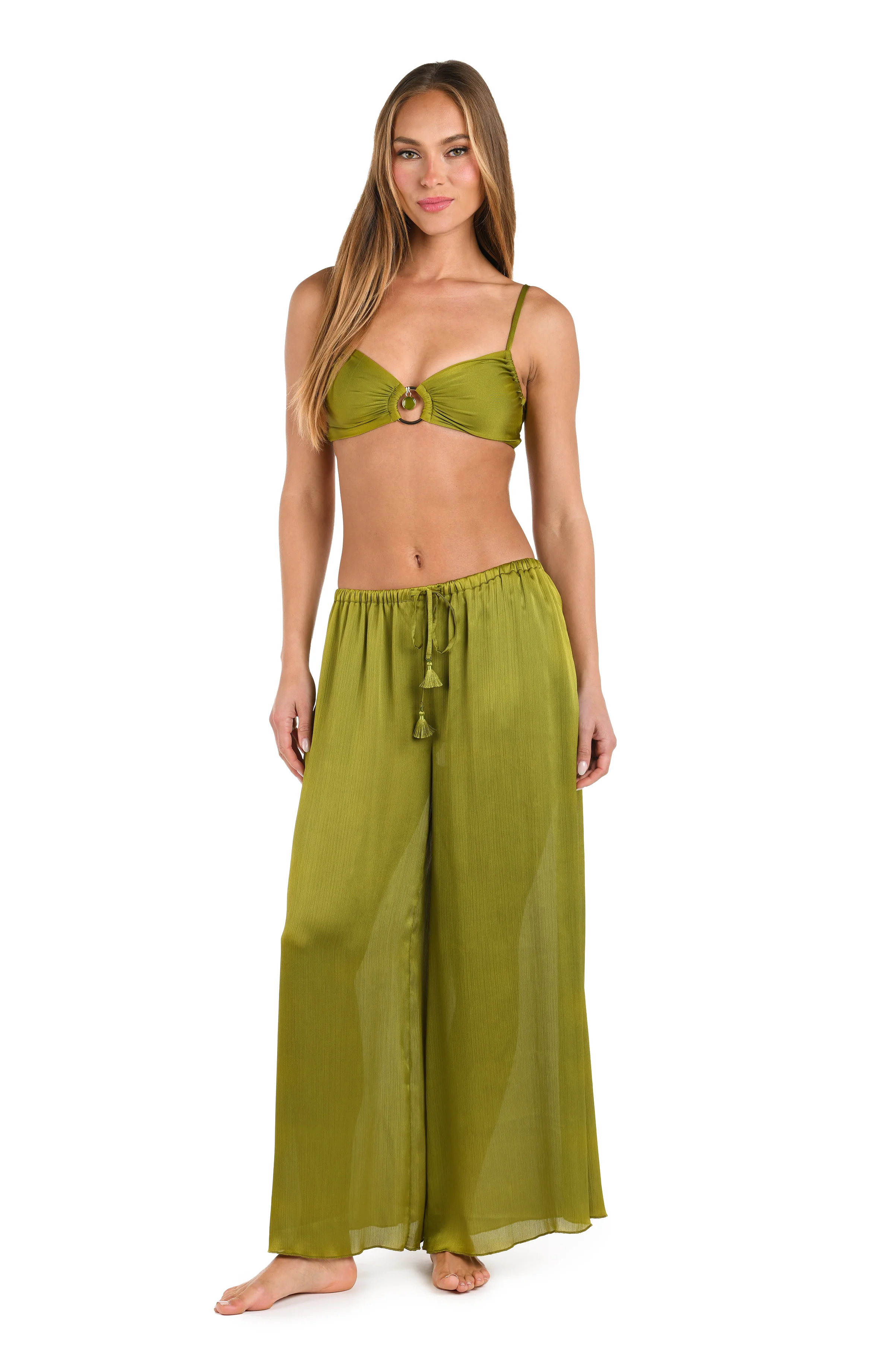 Sunshine 79 Radiance Crinkle Beach Pant - Olive - Image 4