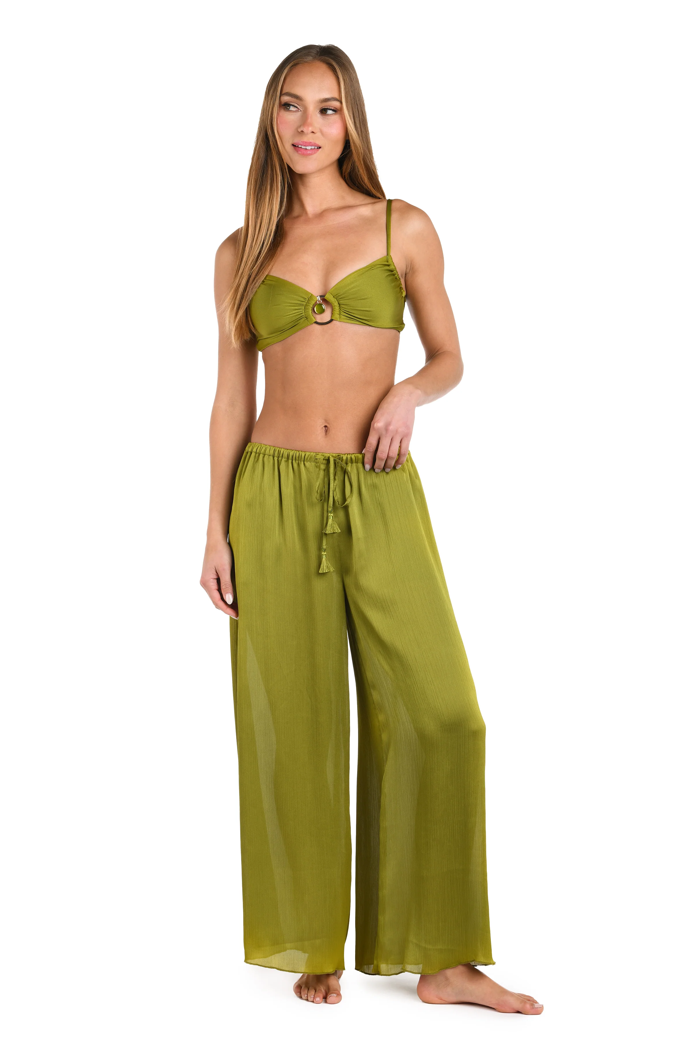 Sunshine 79 Radiance Crinkle Beach Pant - Olive - Image 6