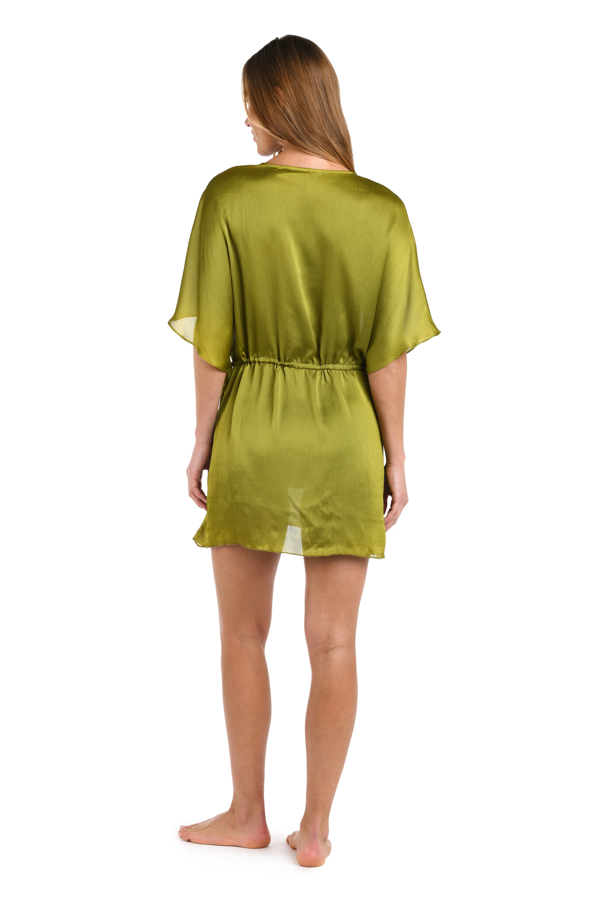 Sunshine 79 Radiance Crinkle Covers V-Neck Tunic - Olive - Image 5