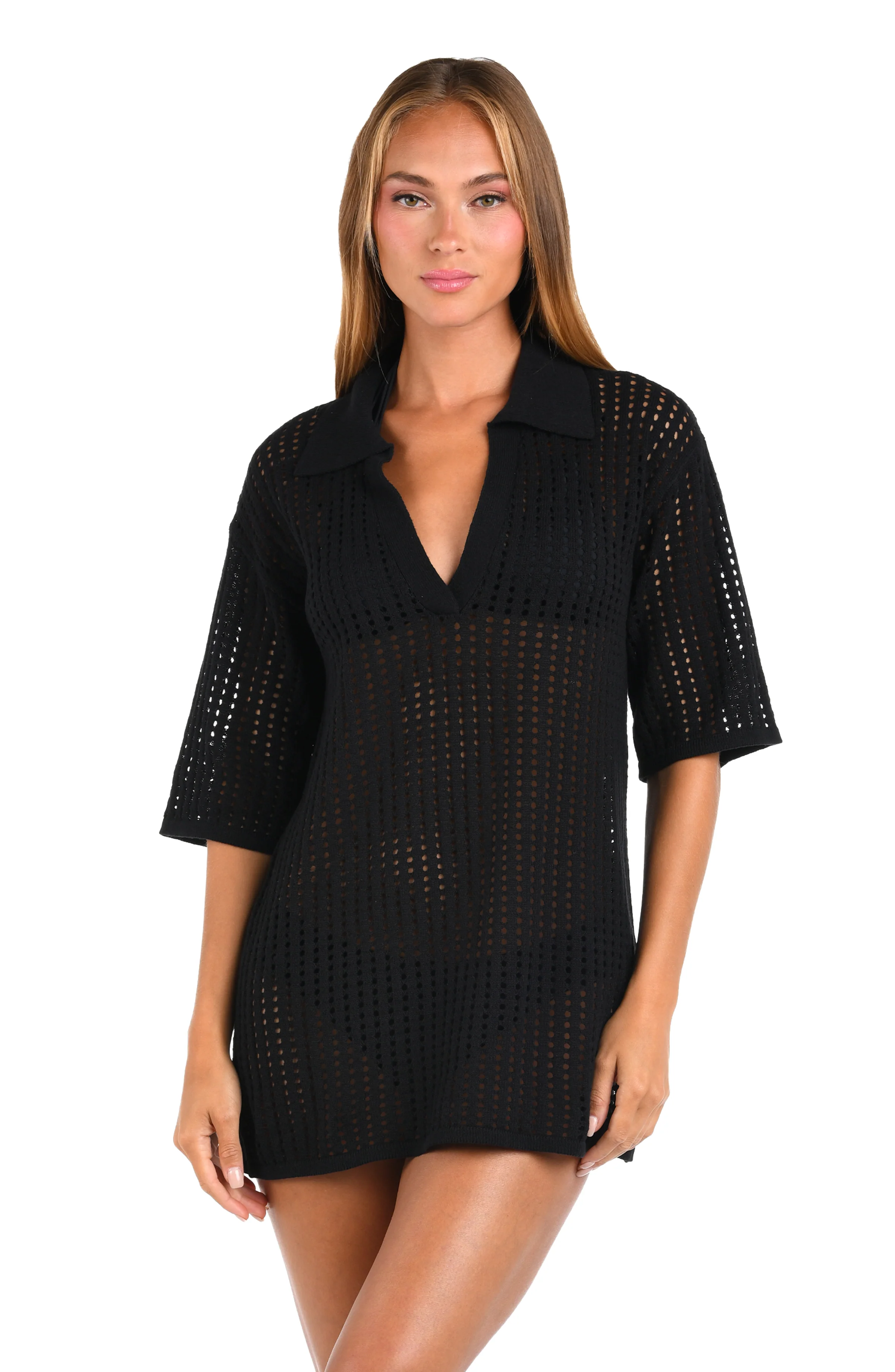 Sunshine 79 Resort Crochet Covers V-Neck Tunic - FINAL SALE - Image 2