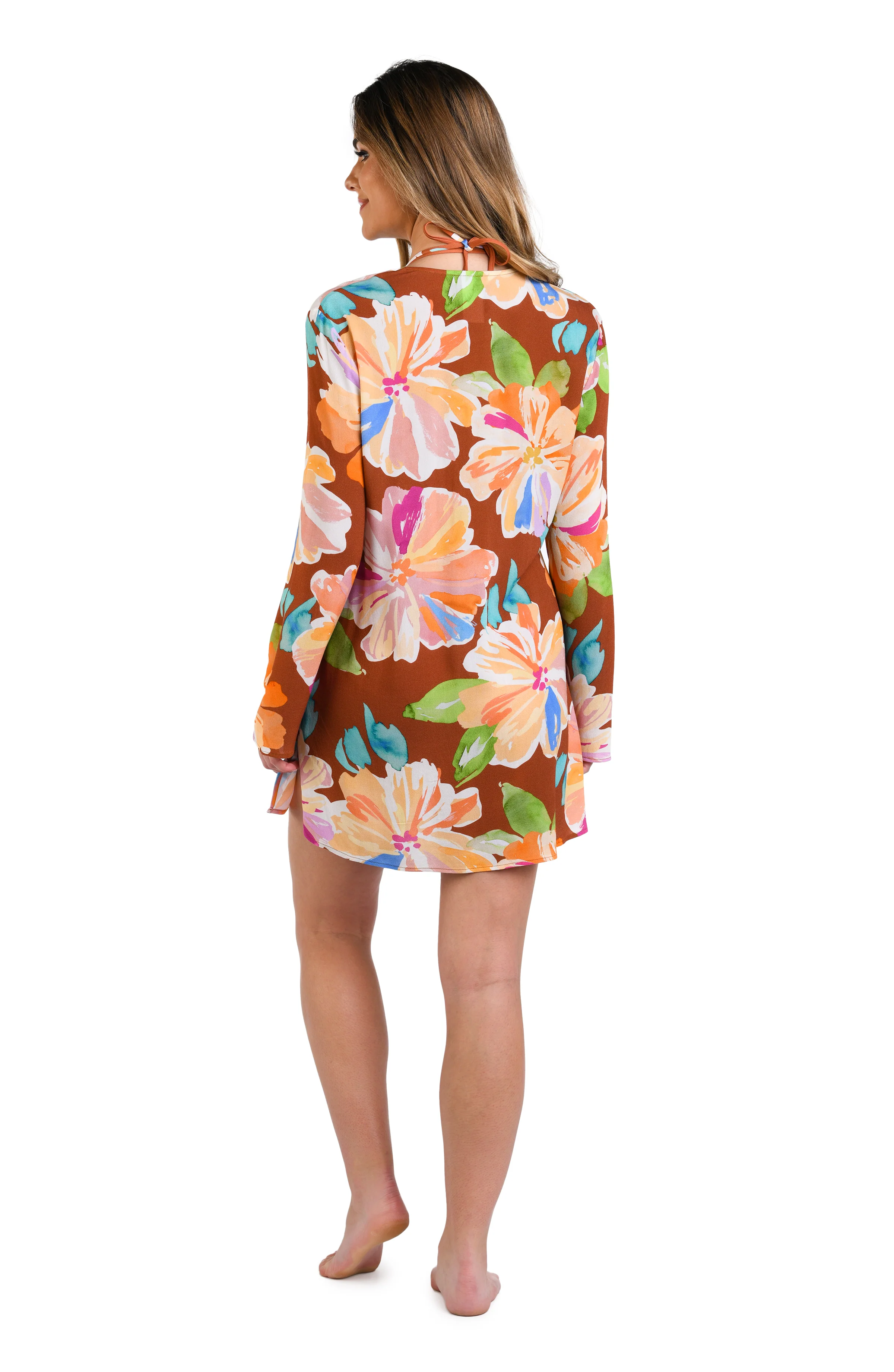 Saharan Sands Lace Up V-Neck Tunic Cover Up - FINAL SALE - Image 4