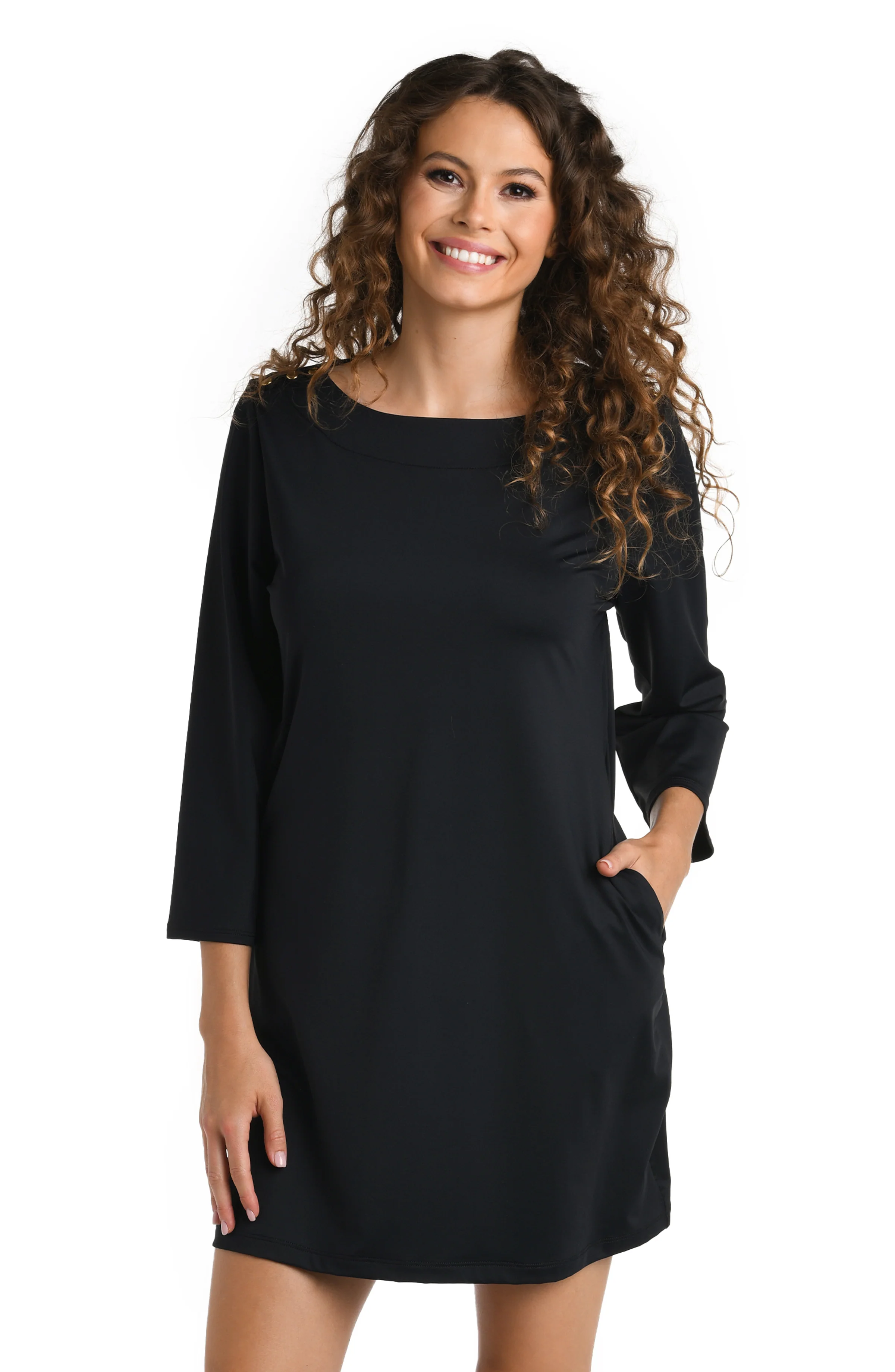 Slinky Jersey Boat Neck Tunic Cover Up - FINAL SALE - Image 4