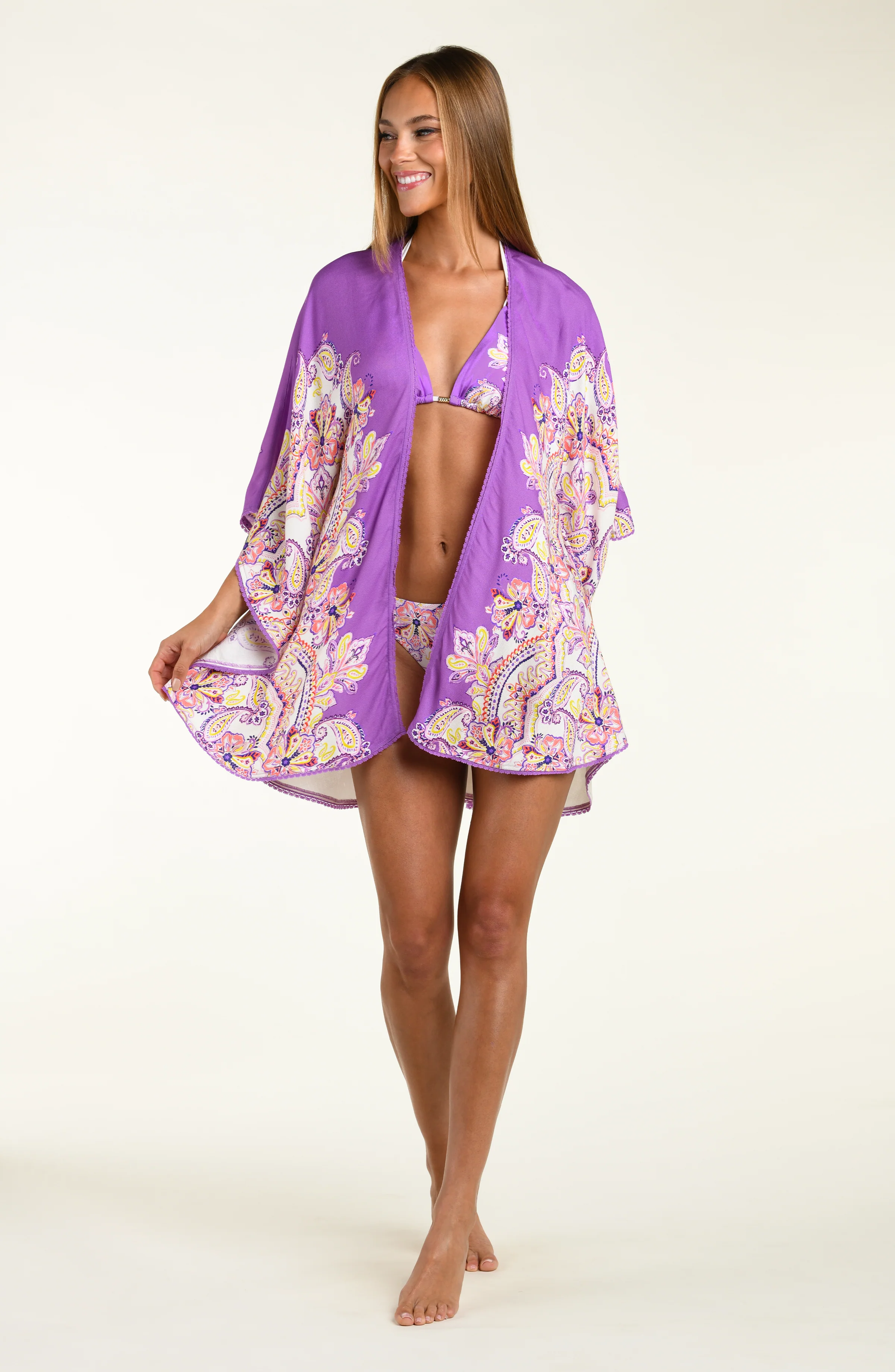 Sunshine 79 Lilac Cascade Open Front Kimono - Image 3