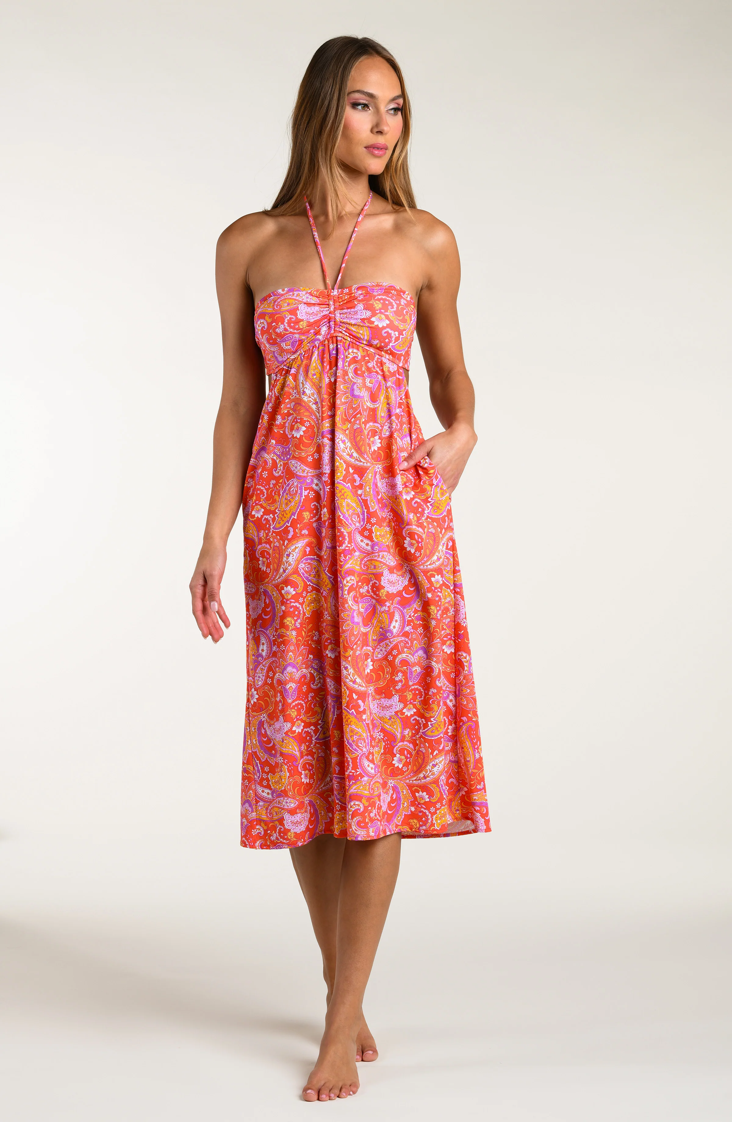 Sunshine 79 Paisley Daze Halter Midi Dress - Image 4