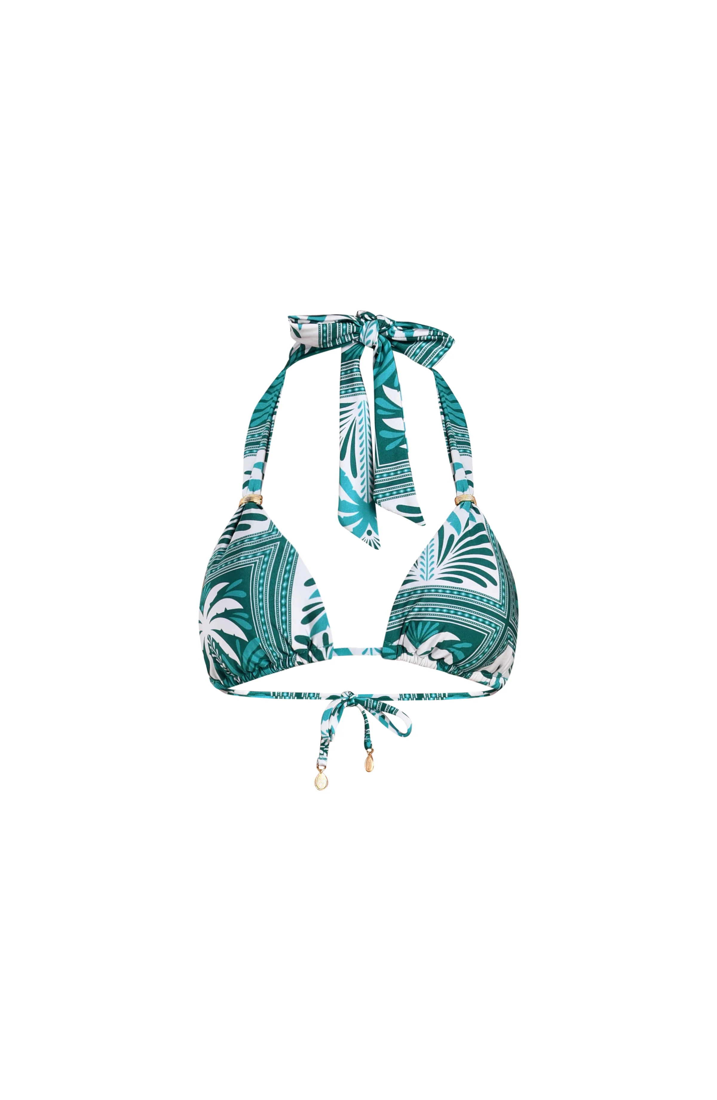 Sunshine 79 Patchwork Palms Halter Triangle Top - Image 4