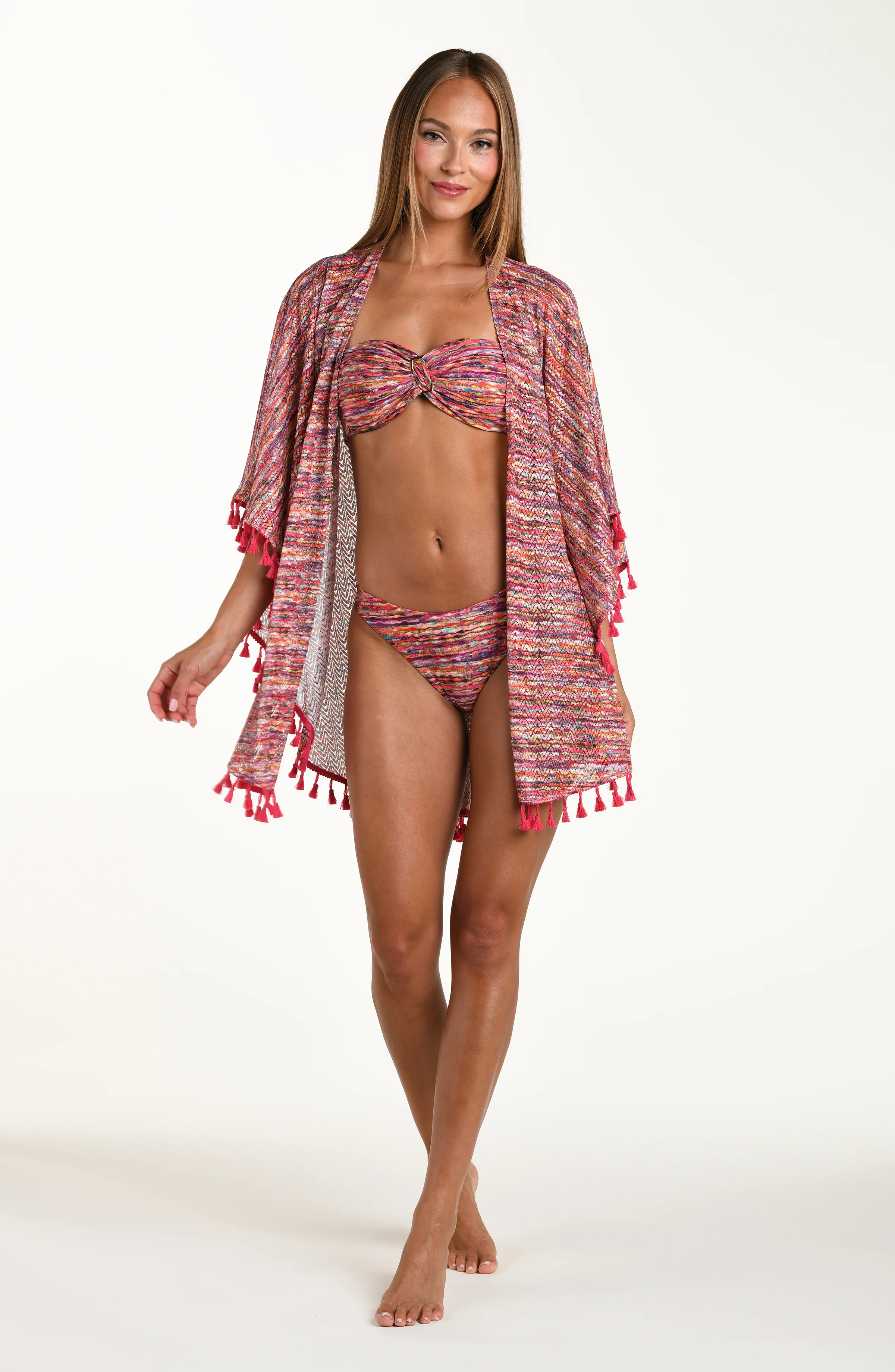 Sunshine 79 Shimmer Ripple Open Front Kimono - Image 4
