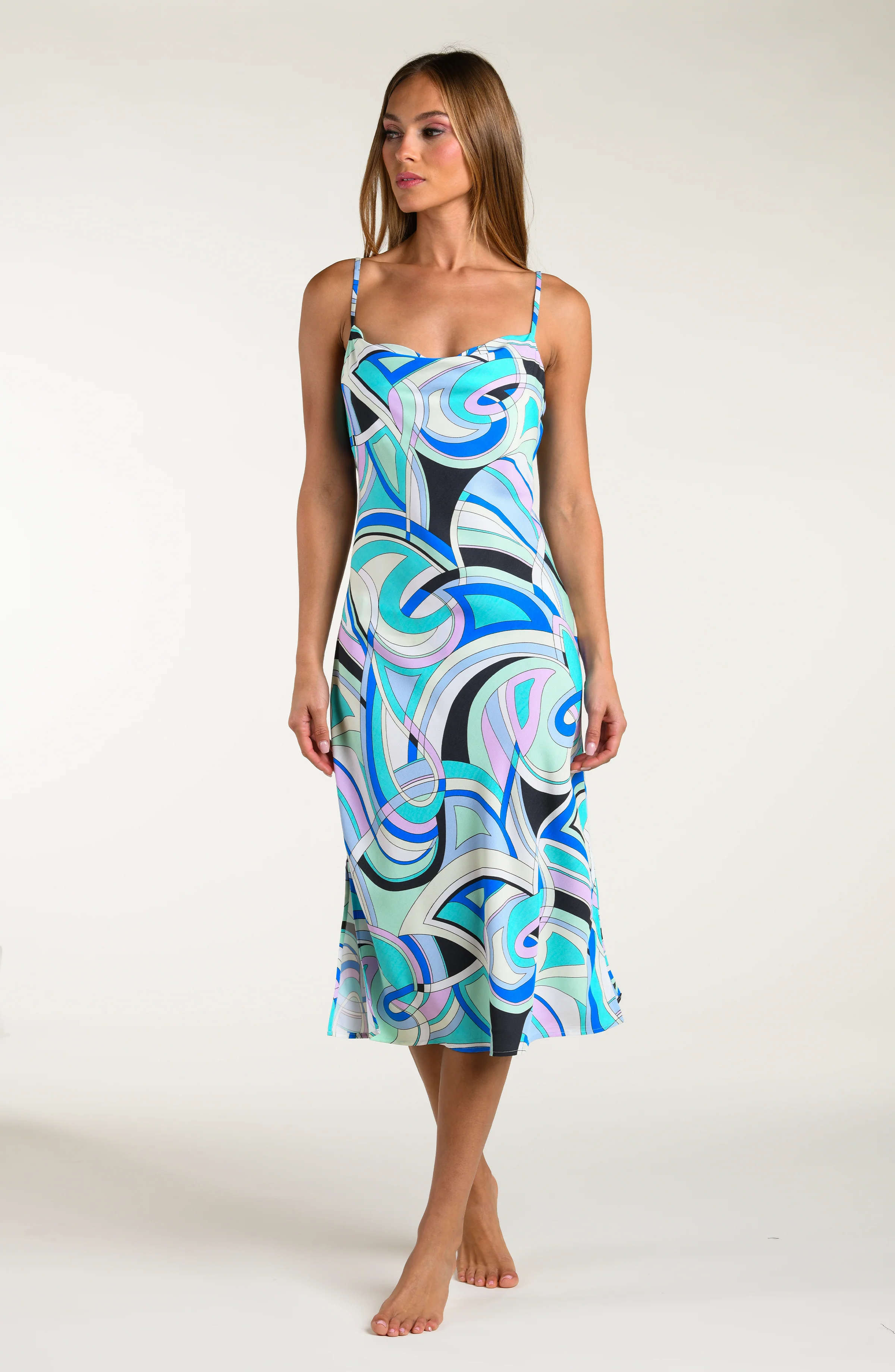 Sunshine 79 Studio Swirl Over the Shoulder Midi Dress - Image 4