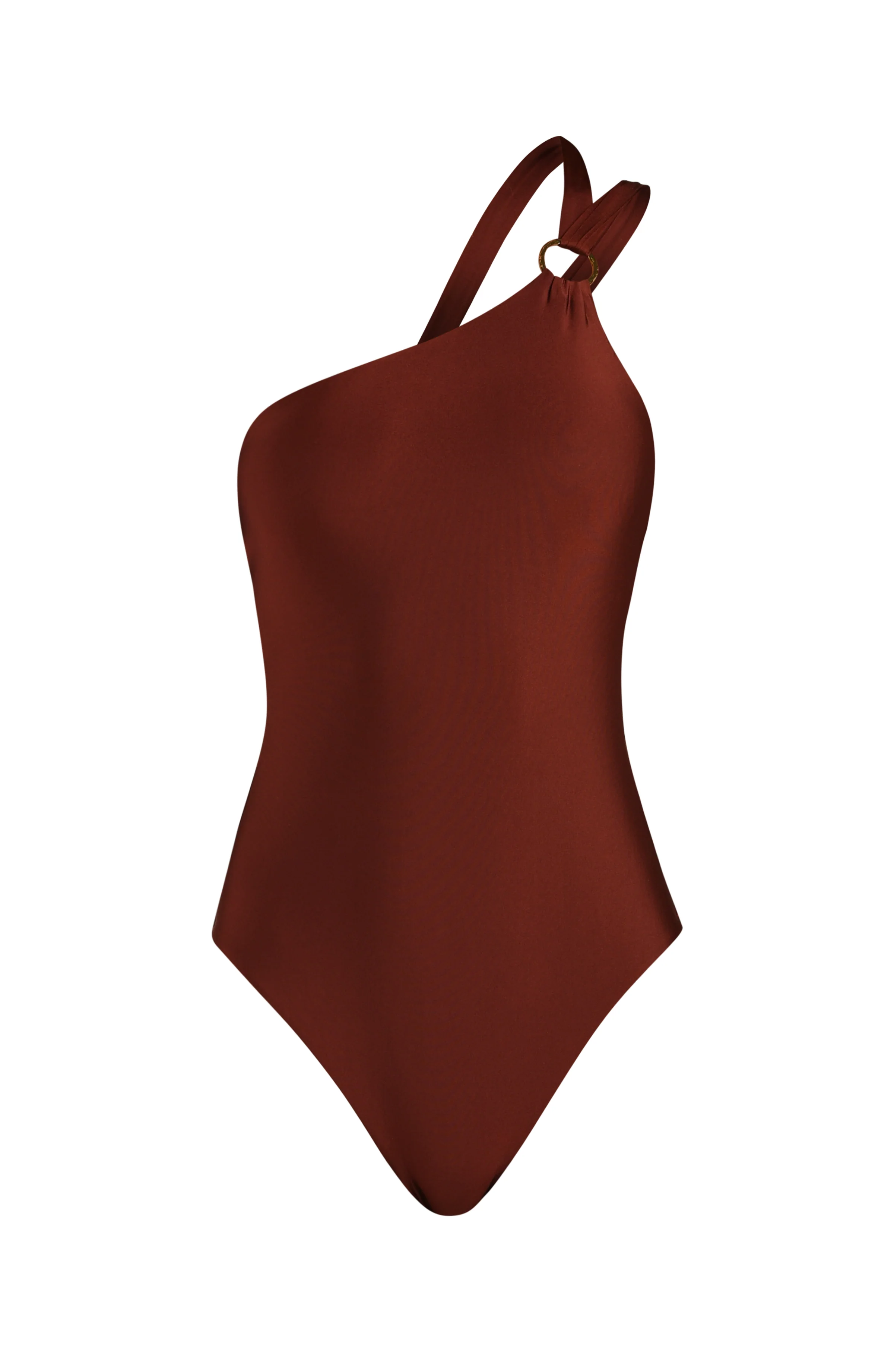 Sunshine 79 Solids One Shoulder One Piece - Mahogany - Image 3
