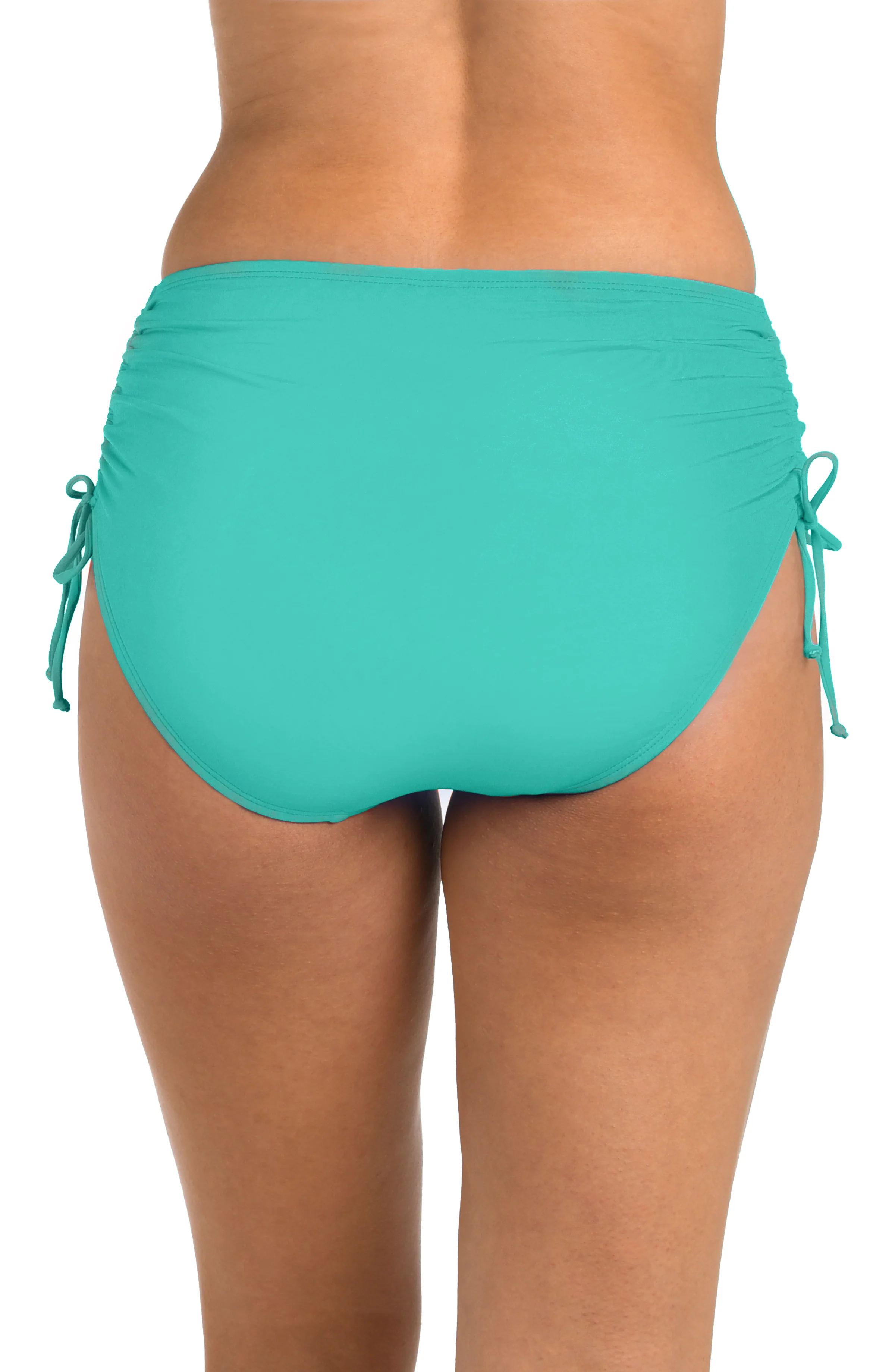 24th & Ocean Solid Mid Waist Side Tie Hipster Bottom - FINAL SALE - Image 2