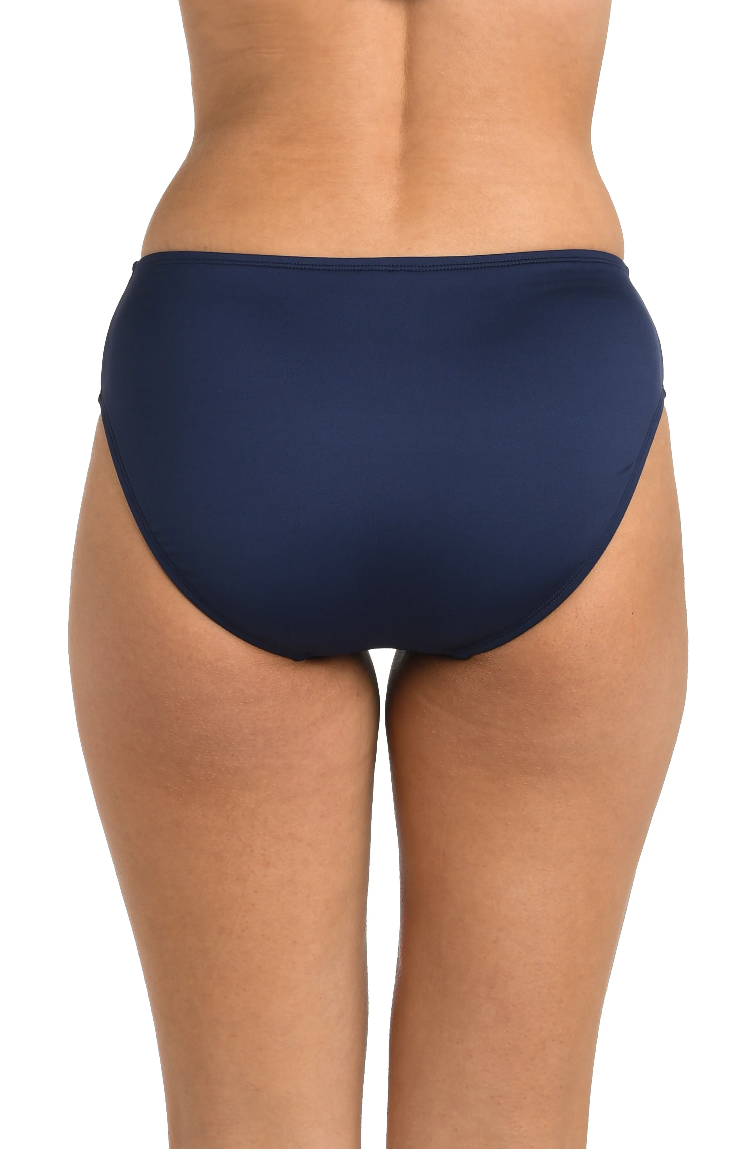 24th & Ocean Solid Mid Waist Bikini Bottom - Midnight - Image 2