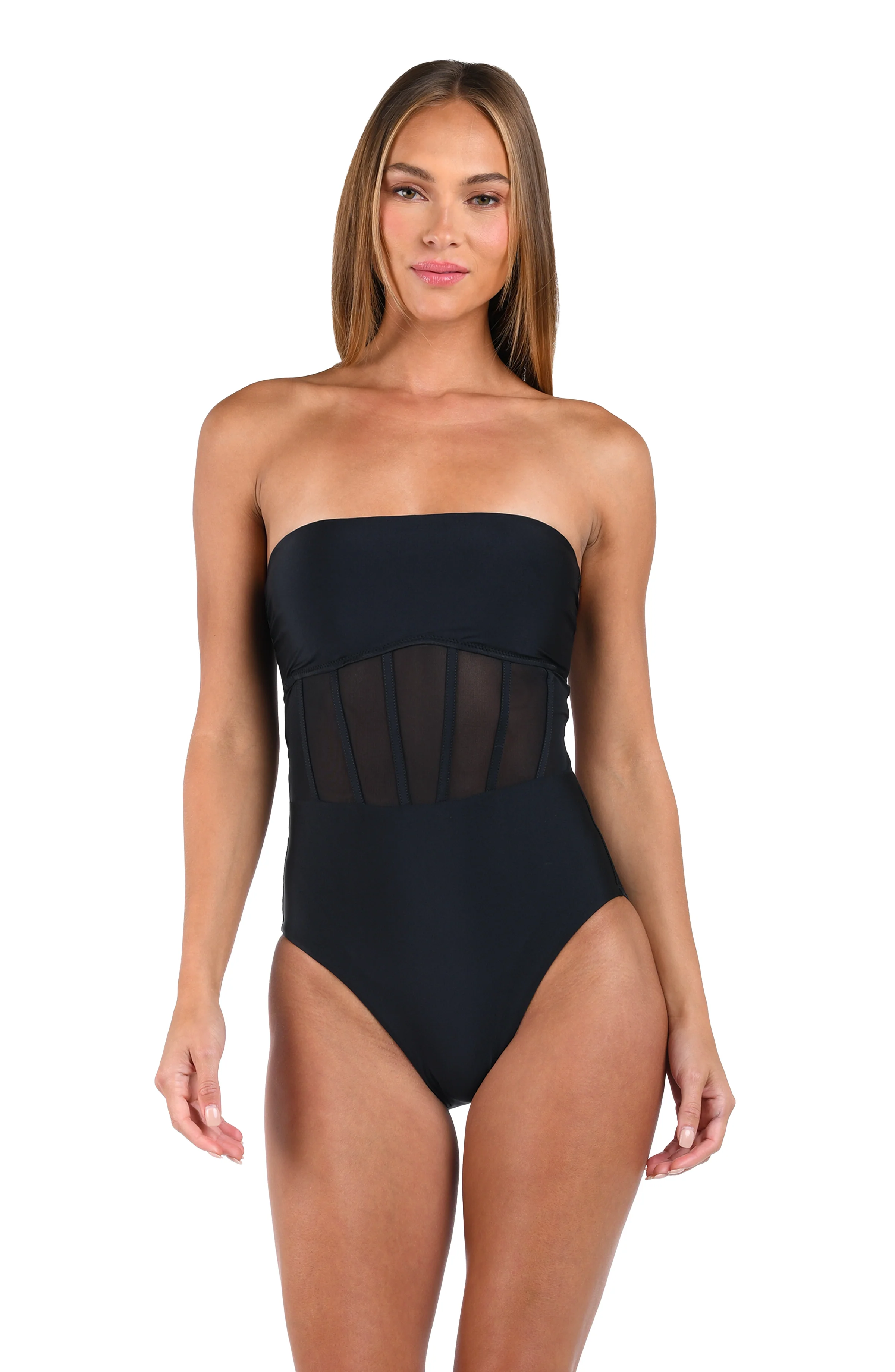 Sunshine 79 Solids Bandeau One Piece - Black - Image 4