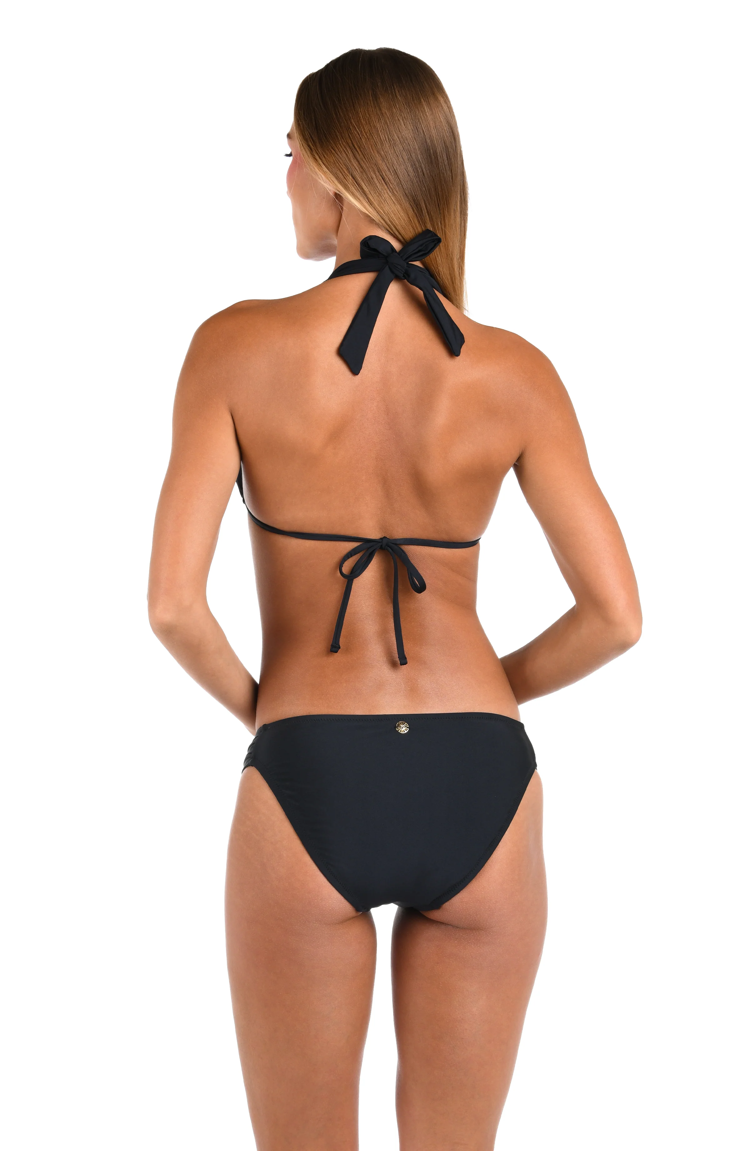 Sunshine 79 Sunshine Solids Halter Triangle Top - Black - Image 3