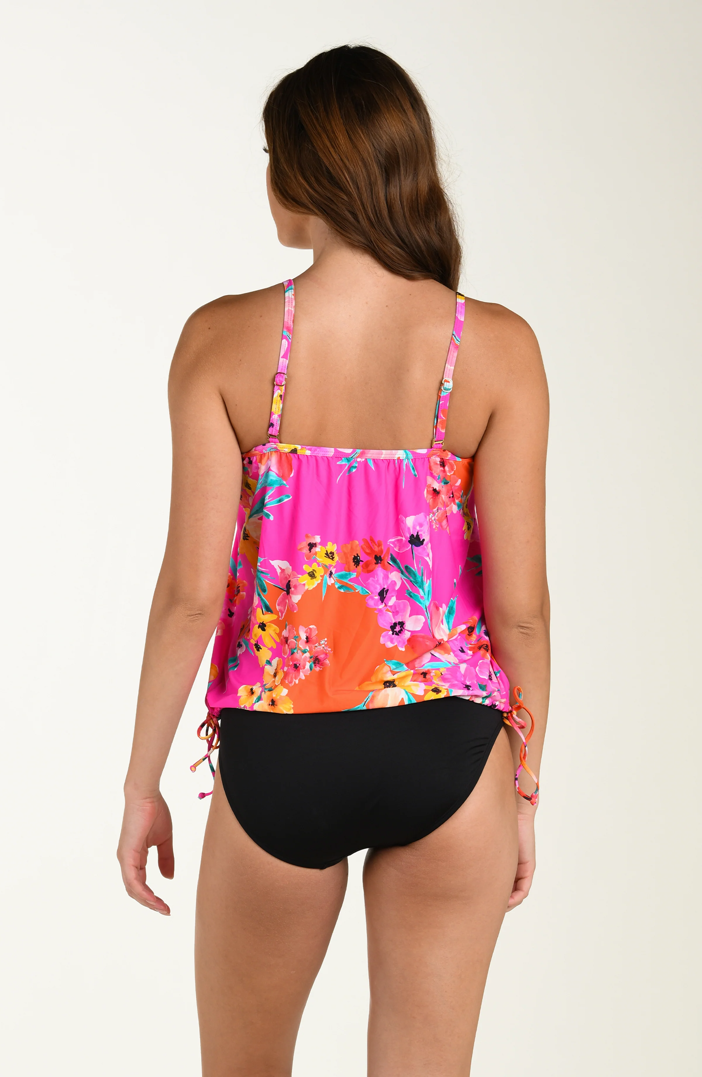 24th & Ocean Seville Underwire V-Neck Blouson Tankini Top - Image 2