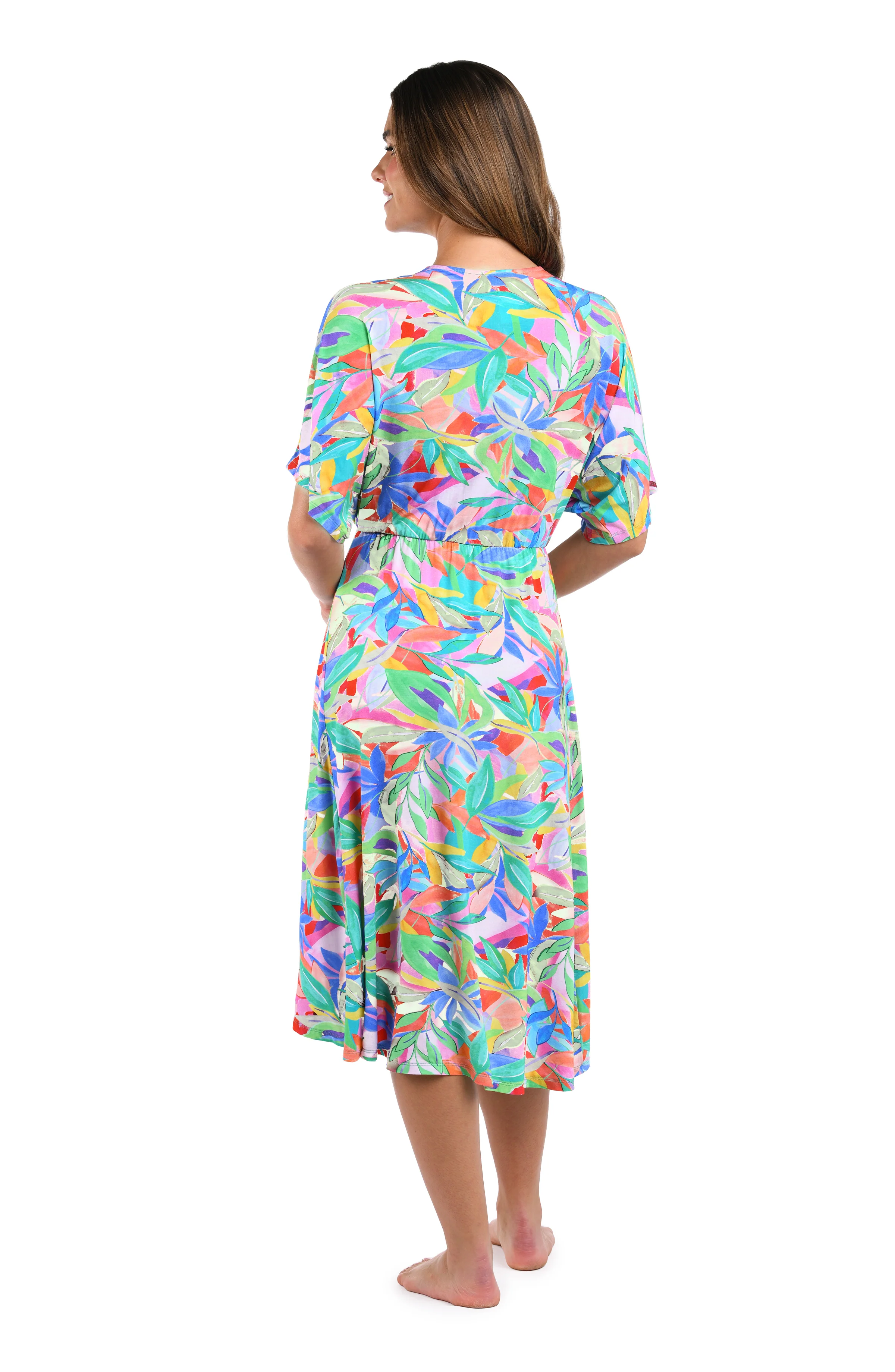 Tropi-flage Twist Front Midi Dress Cover Up - FINAL SALE - Image 2