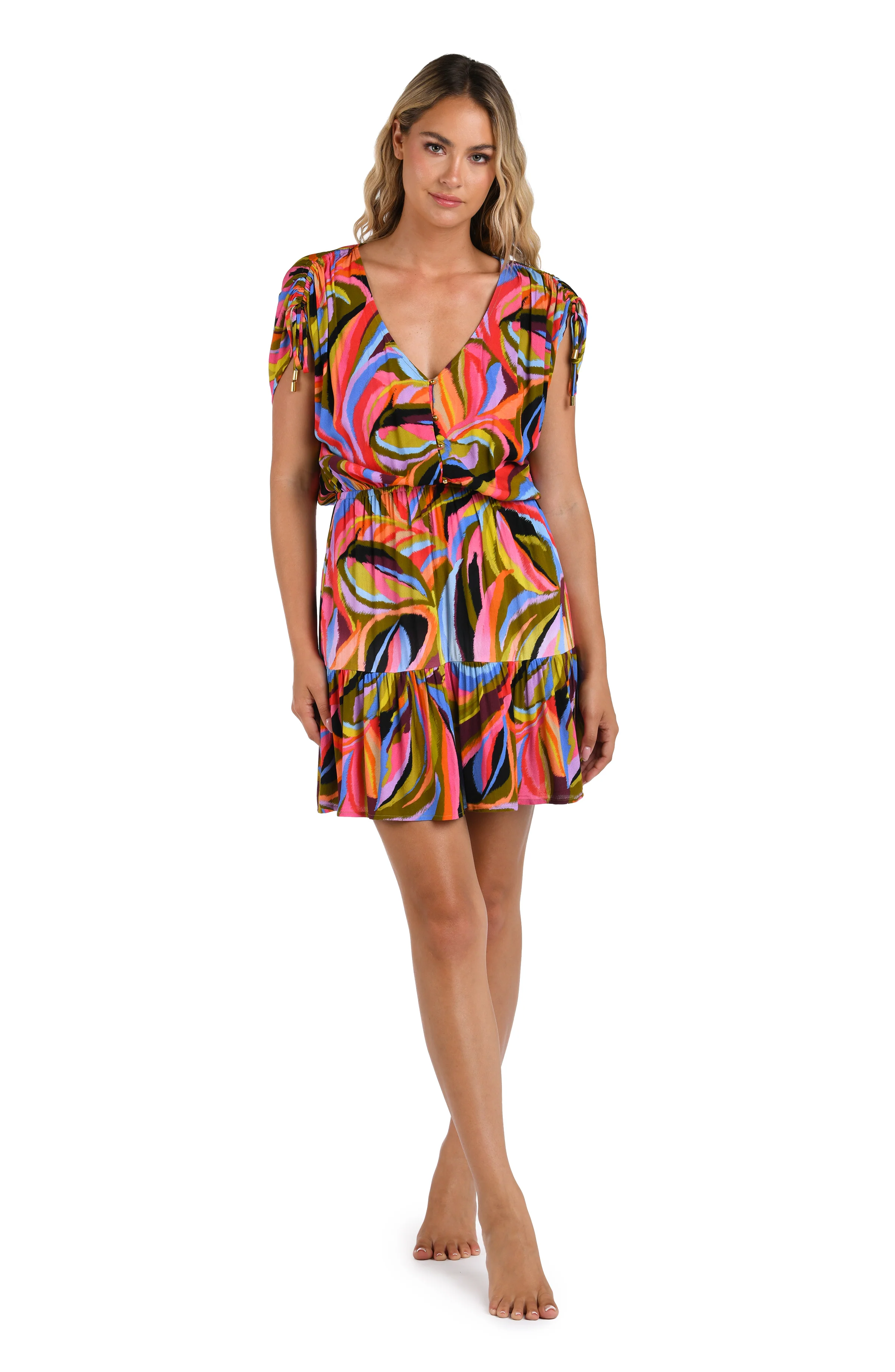 Tropic Waves V-Neck Cover Up Dress - FINAL SALE - Image 4