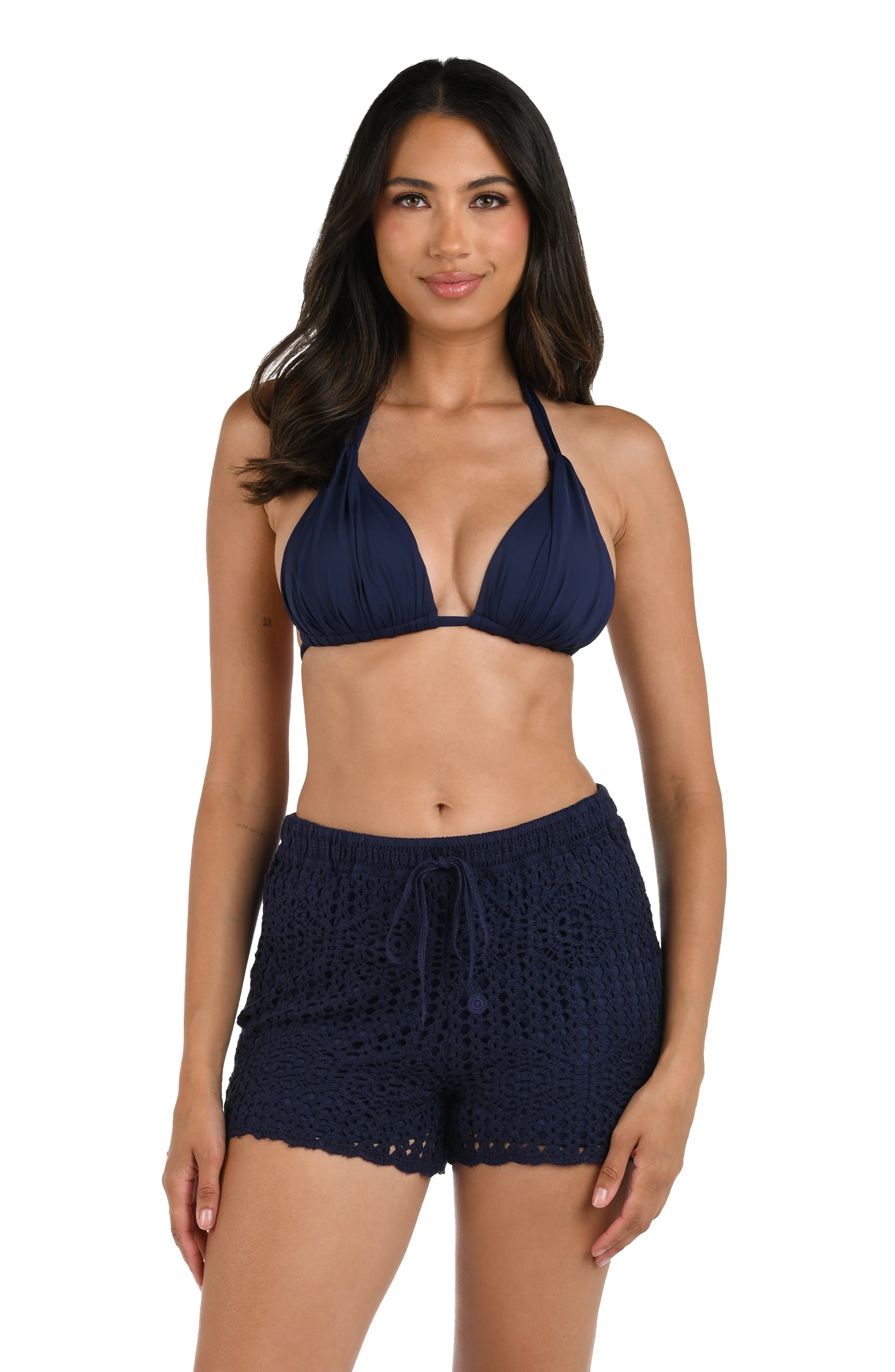 Waverly Covers Crochet Beach Shorts - Indigo - FINAL SALE - Image 3