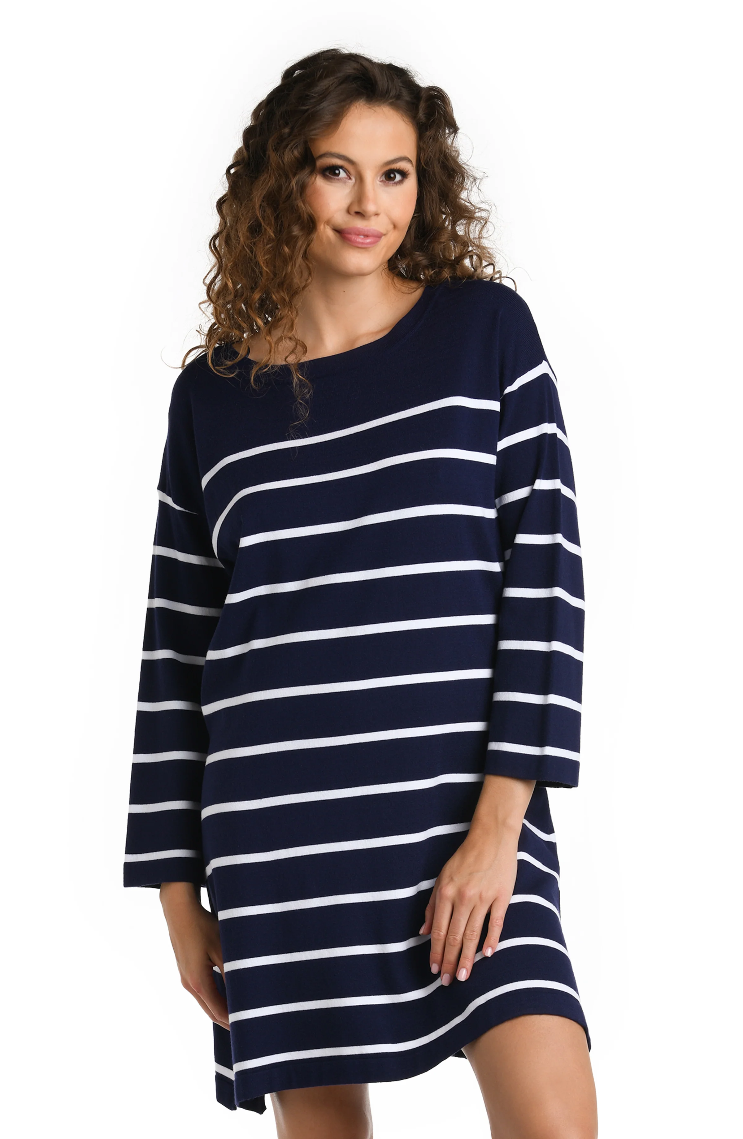 Yacht Club Boat Neck Tunic Cover Up - FINAL SALE
